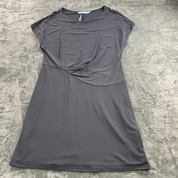 NWT La Fee Maraboutee Dress Women’s 4 Parisian Shift Draped Midi Minimalist Gray - Picture 8 of 14